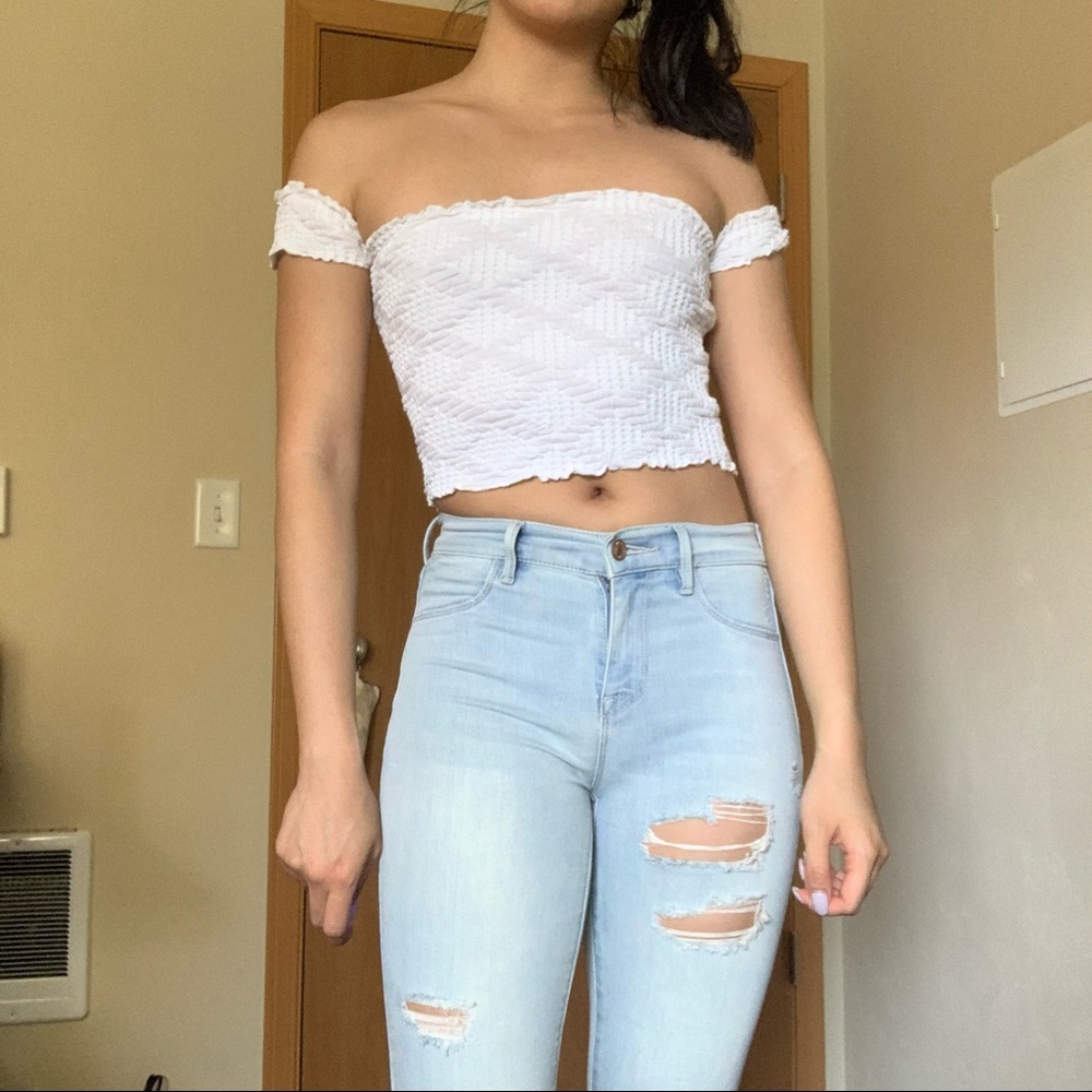 Urban outfitters off the shoulder crop top
